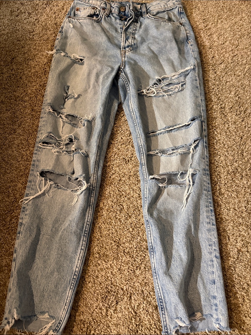Divided Light Blue Distressed Boyfriend Jeans